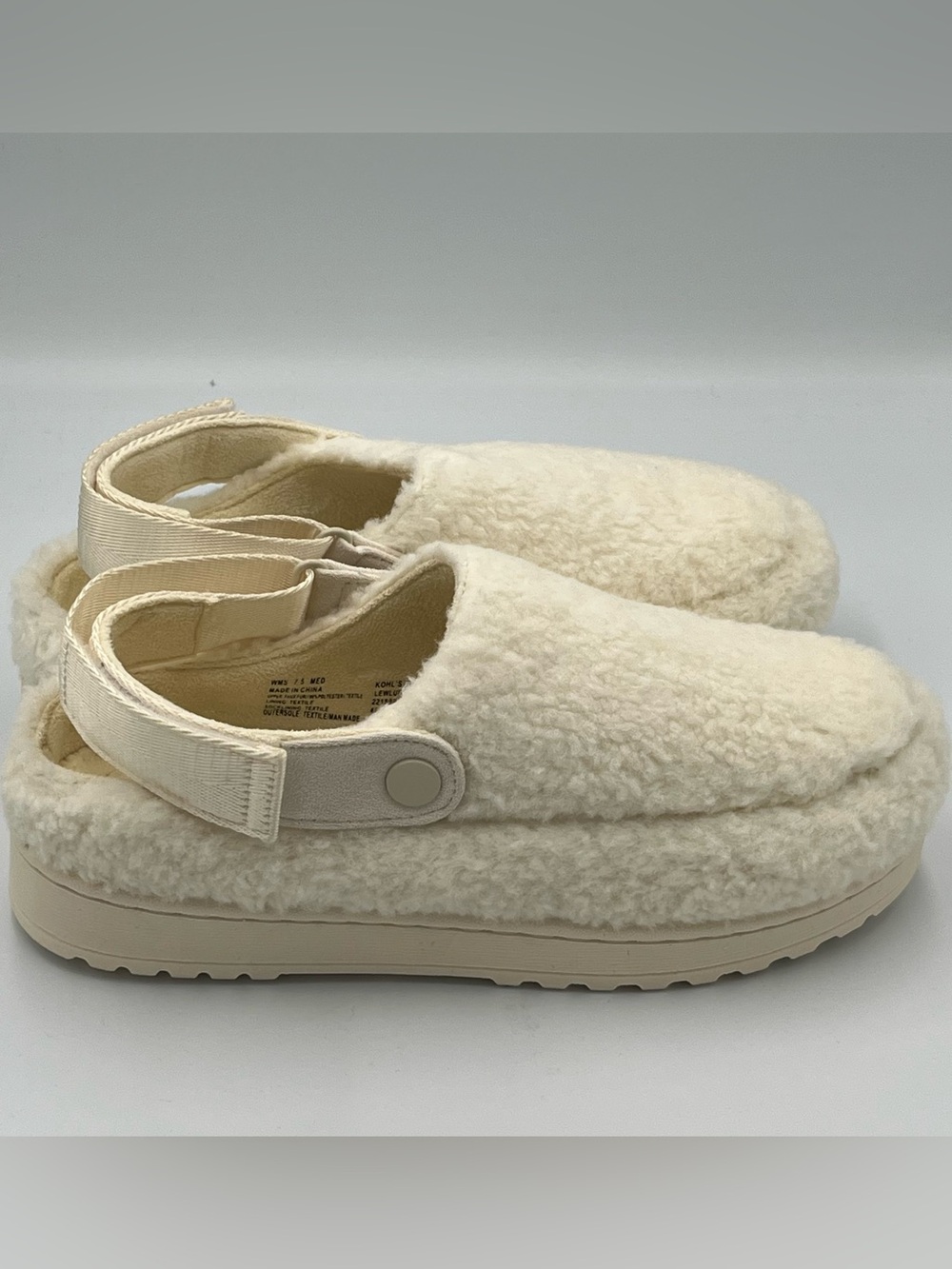 NEW Sonoma Lewlu Cozy Slip-on Sherpa Clogs Adjustable Strap Women 7.5, 9.5 Ivy